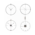 Clock Sketch Design With Various Dial Styles And Different Hand Illustrations 3d model