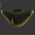 Classic Black Brimmed Hat With Yellow Trim And Decorative Pin Design