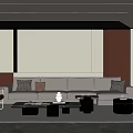 Modern Living Room Interior With Comfortable Sofa Coffee Table Floor Lamp And Decorative Items