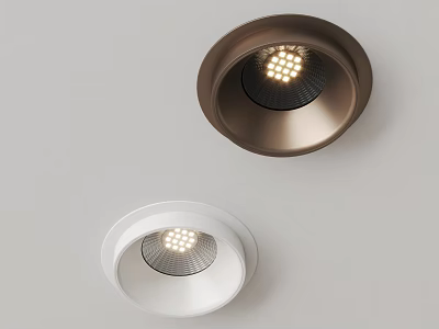 Modern LED Downlights Brown And White Recessed In Ceiling Bright Design 3d model