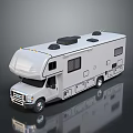 Modern White RV Exterior Design With Roof Storage Windows And Doors