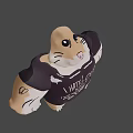 Muscular Hamster Wearing T Shirt With I HATE LOUD KIDS Text And Cushion Fun