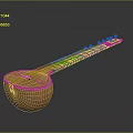 Traditional Wooden Sitar String Instrument With Long Neck And Resonant Body Design