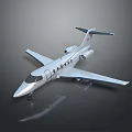 Small Silver Private Jet With Streamlined Design Tail Wing And Reflective Surface