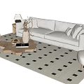 Quiet Sofa Tea Table Combination Sofa 3d model