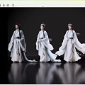 Four Men in Traditional Flowing Robes Standing on Black Background with Reflections