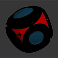 Unique Modern Red Black Decorative Furniture With Blue Illuminated Round Design