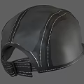 Black Leather Baseball Cap with Classic Stitching Details and Smooth Surface Texture in Modern Style