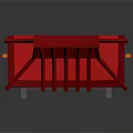 Red Chinese Entrance Gate Featuring Traditional Roof Hanging Lanterns Yellow Accented Pillars And Stone Steps