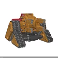 Industrial Equipment With Tracked Base And Multi Arm Mechanical Structure In Gold Red