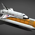 NASA Space Shuttle Orbiter With Orange External Tank And American Flag Design