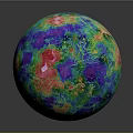 Vibrant Colored Sphere With Glossy Surface And Multicolored Textured Patterns On Dark Background