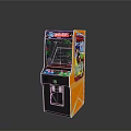 Classic Arcade Game Machine With Bright Orange Cabinet And Colorful Game Display Screen