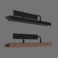 Modern Long Strip Metal Wall Lights with Black and Copper Design on Gray Background