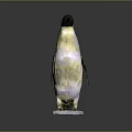Standing Penguin Model With Yellow White Black Feathers On White Base