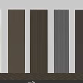 Wall Paneling Display In Modern Interior Featuring Various Colors And Wood Textures 3d model