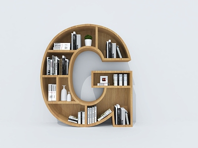 Creative Bookcase Creative Bookshelf Letter Bookshelf Container Shelf model