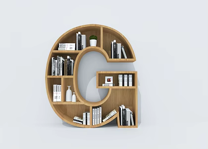Creative Bookcase Creative Bookshelf Letter Bookshelf Container Shelf 3d model