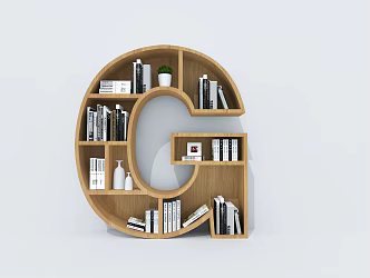 Creative Bookcase Creative Bookshelf Letter Bookshelf Container Shelf 3d model