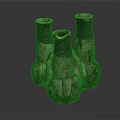 Handcrafted Ceramic Vases With Connected Shape And Vintage Striped Pattern For Home Decor
