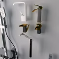 Modern Shower System With Rainfall Head Handheld Sprayer And Wall Mounted Design 3d model