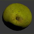 Fresh Yellow Spotted Pear On Dark Background With Reflection Surface 3d model
