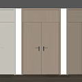 Modern Interior Wooden Double Doors With Various Designs White Light Wood And Sleek Handles
