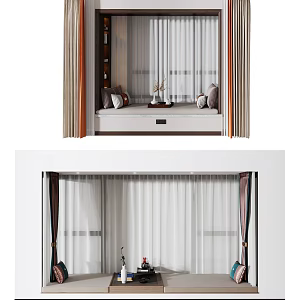 New Chinese-style Bay Window Combination 3d model