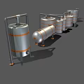 Industrial Equipment Featuring Stainless Steel Storage Tanks And Piping Systems