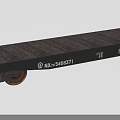 Black Flatbed Train Car With Wooden Deck And Metal Wheels NX 5466571
