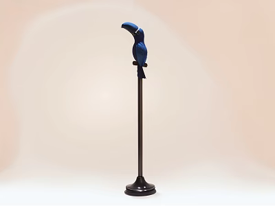 Blue Parrot Decorative Ornament Set With Black Stand For Home Decorative 3d model