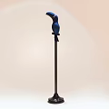 Blue Parrot Decorative Ornament Set With Black Stand For Home Decorative