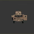 Desert Colored Tactical Military Vehicle With Roof Mounted Machine Gun And Open Door