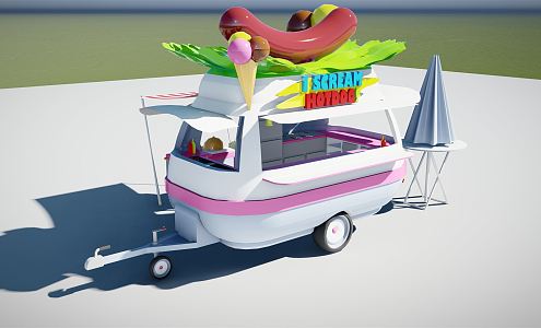 Modern Vans Mobile Small Commercial Hawker 3d model