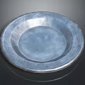 Elegant Silver Household Plate With Intricate Floral Patterns On Decorative Rim