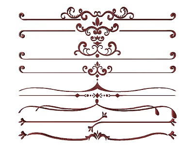 Ornate Decorative Carvings with Intricate Patterns Various Curved Lines and Floral Motifs for Decoration 3d model