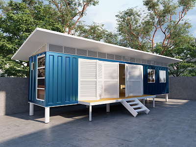 Modern Container Store Container Cafe Cultural and Creative Container Public Building Small Building Post Building model