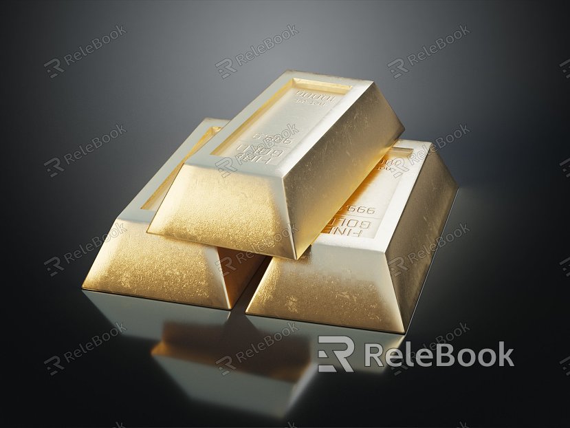 modern gold brick model