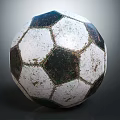 Worn Vintage Football Sports Equipment With Black And White Textured Surface