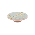 Elegant Coffee Table With Marble Top Gold Base And Pink Trim Design