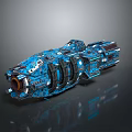 Blue Sci Fi Mechanical Device Featuring Complex Structure And Reflective Surfaces