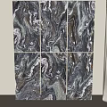 Luxurious Marble Texture Wall Panels With Dark Multicolor Veins And Panel Design 3d model