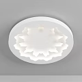 White Round Flush Mount Ceiling Light With Modern Floral Pattern Design For Home Interior 3d model