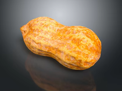 Healthy Fresh Orange Vegetable With Textured Surface On Black Reflective Background 3d model
