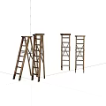 Hardware Tools Including Wooden Ladders For Home Improvement And Construction Projects 3d model