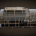 Industrial Machinery With Metal Structure Pipes Control Panel And Railing