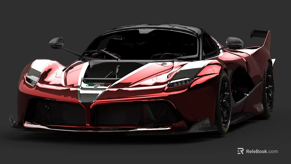 Red High Performance Supercar With Sleek Aerodynamic Design And Sporty Exterior 3d model 