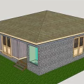 Modern Single Family Home With Spacious Porch Columns And Green Lawn