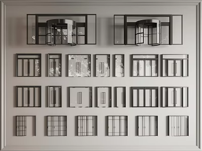 Various Modern Casement Window Designs With Different Frame Styles And Glass Options 3d model