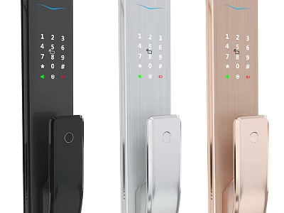 Smart Electronic Door Handle With Keypad Fingerprint Scanner And Multiple Colors Design 3d model